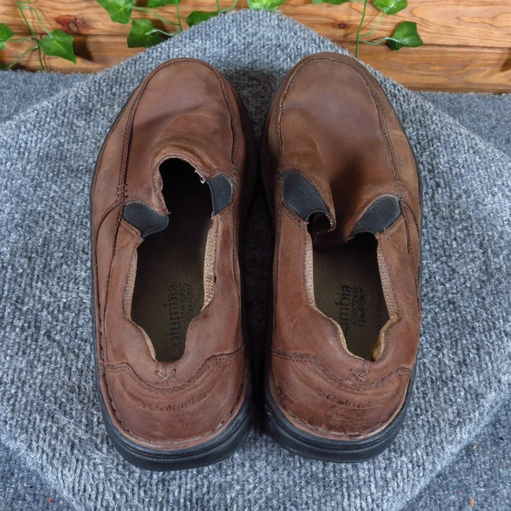 Columbia Big Pines Mens Slip On Loafers Size 9.5 Outdoor Walking Brown Leather